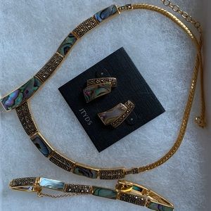 JTYDS Necklace Earrings and Bracelet Marcasite Set